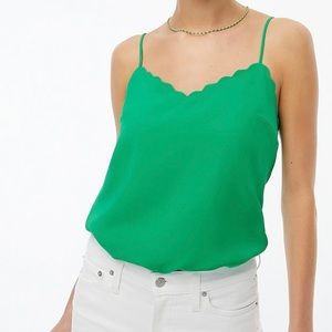J Crew 🍀 Scalloped Cami Top in Modern Clover
